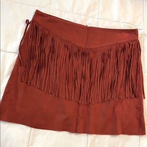 Fringe terracota skirt